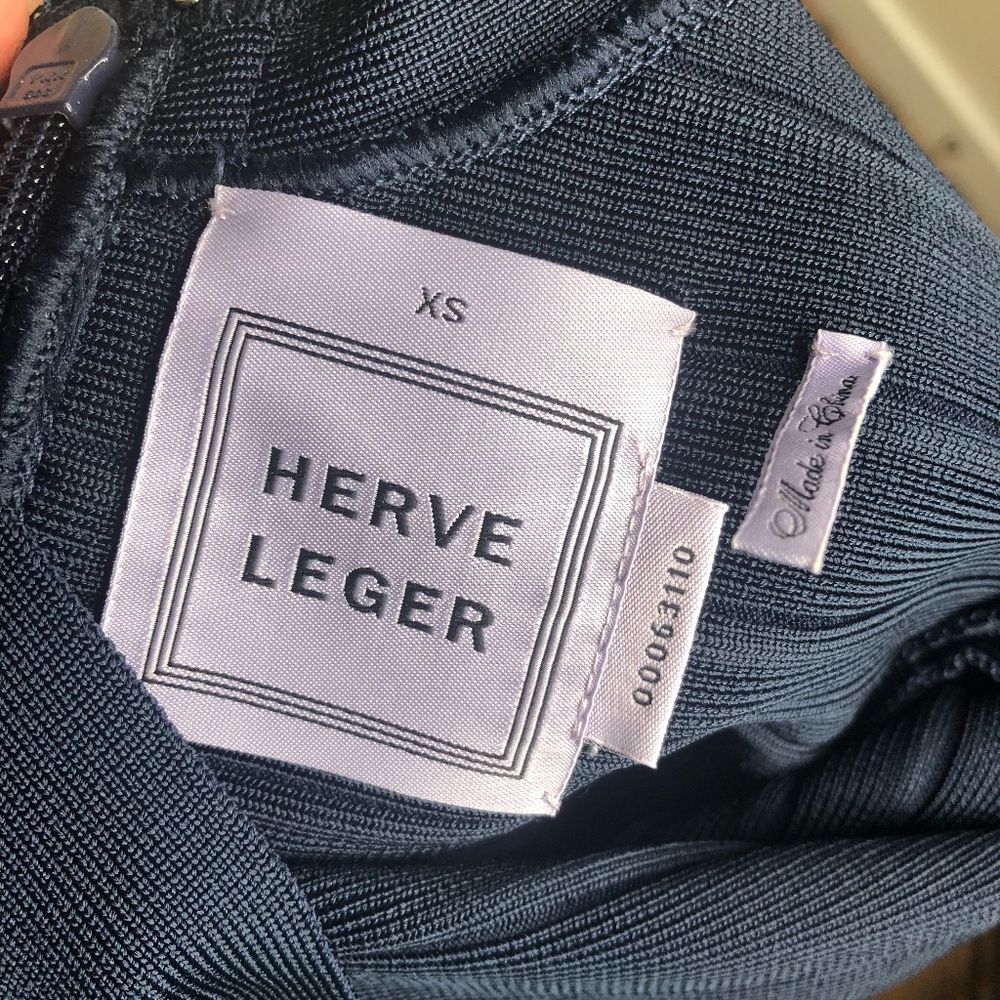 *AUTH* Hervé Léger Sadie Dress Navy SZ XS